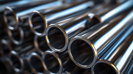 A Row of Metal Pipes