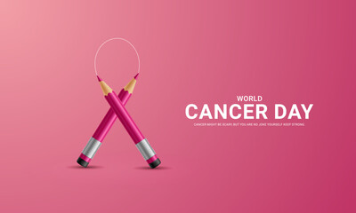 Obraz premium World Cancer Day. Cancer day creative design for social media post.