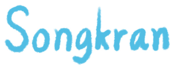 Songkran festival English text handwriting freehand