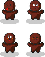 characters and elements for poster of sticker design