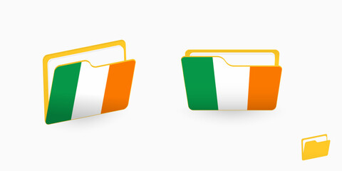 Ireland flag on two type of folder icon.