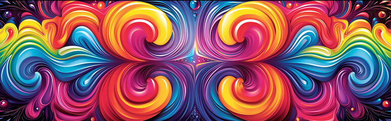 Psychedelic background in the style of the 60s and 70s. AI generative.