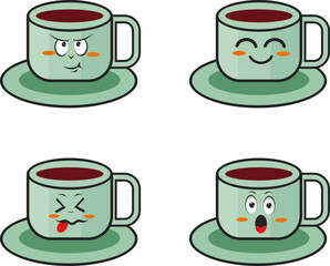 characters and elements for poster of sticker design