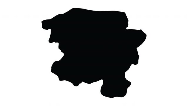 Animation forms a map of Kastamonu in Turkey