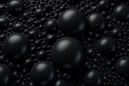 abstract background, matt black 3d wallpaper, black liquid backdrop © A