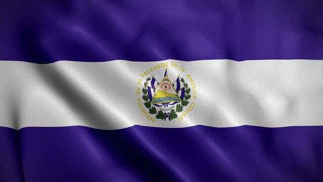 El Salvador waving flag, Flag of El Salvador Animation, Salvadoran Flag Closeup, 4k Salvadoran Flag Waving Animation