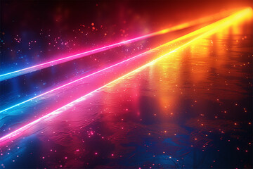 Illuminate your design with dynamic neon glow, and vibrant flashes creating futuristic light lines in motion against a black backdrop—ideal for banners, postcards, and illustrations.