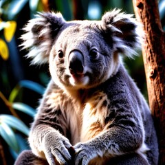 Koala wild animal living in nature, part of ecosystem