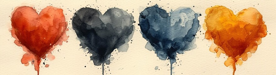 Heart-Shaped Watercolor Paintings A Monthly Art Trend Generative AI