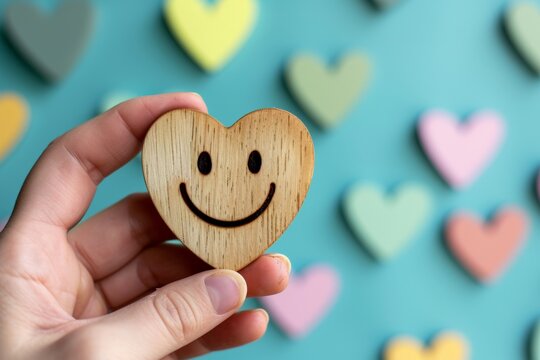 Happy Smiley Emoji spirit symbol Emoticon, colored Symbol artistic poster. Smiling face employee feedback. Joyfull animation big smile. smiley client rating and customer feedback