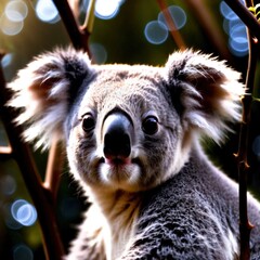 Koala wild animal living in nature, part of ecosystem