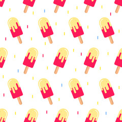 cute ice cream seamless pattern vector