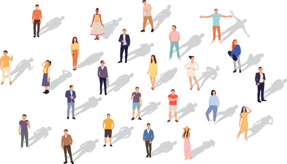 standing people in flat style vector