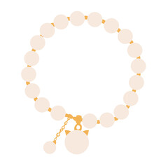 pearl bracelet in flat style, isolated on white background vector