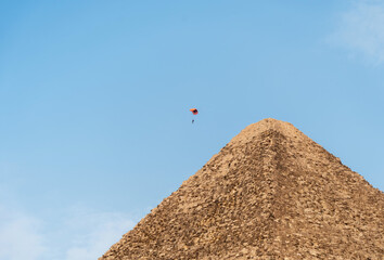 Fototapeta na wymiar Egyptian pyramid of Cheops and glider