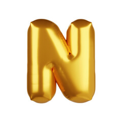 3D gold balloon letter N