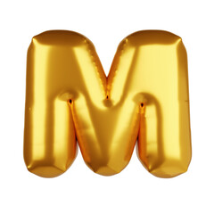 3D gold balloon letter M