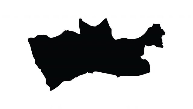 Animation forms a map of Mardin in Turkey