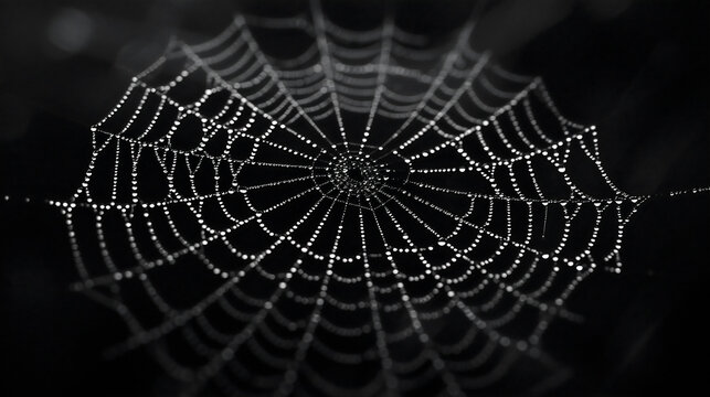 蜘蛛の巣と黒い背景