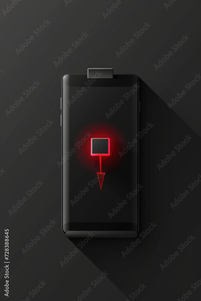 Poster A cell phone with a red light on it. Can be used to depict a notification or an incoming call