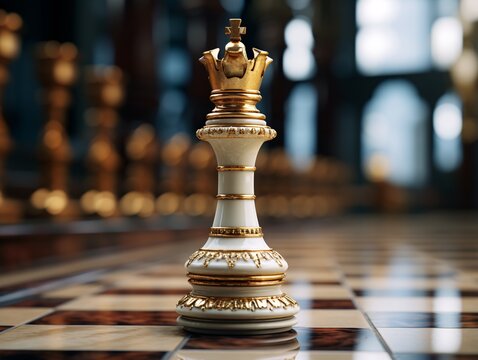 Chess on a chessboard, business concept of success and leadership