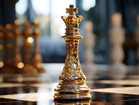 Chess on a chessboard, business concept of success and leadership