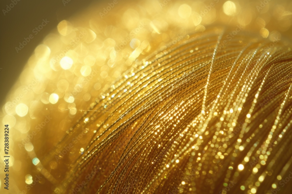 Poster a detailed view of a gold colored object. can be used for various purposes