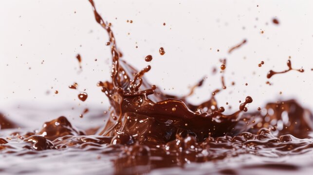A captivating image of a chocolate splash on the surface of a body of water. Perfect for food and beverage advertisements or as a creative background for culinary blogs and websites