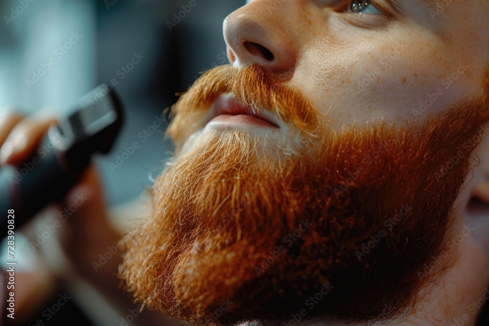 Aufkleber A close-up image of a person with a beard. Suitable for various uses