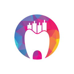 Dentist finance icon logo concept. Dental stat vector logo design template.