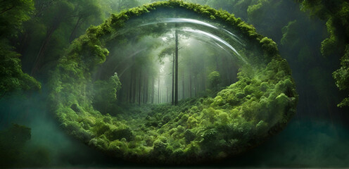 green planet earth in the forest