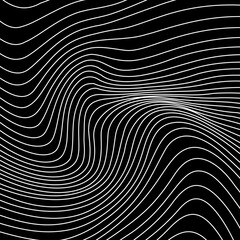 White curvy lines on black background vector 