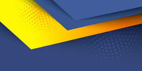 Minimal geometric vector background. Dynamic blue shapes composition yellow figures. Abstract background modern hipster futuristic graphic. Abstract background luxury design, bright poster, banner.