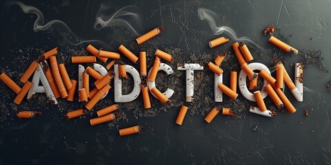 Tobacco addiction - obrazy, fototapety, plakaty