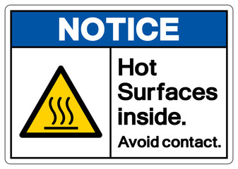 Notice Hot Surfaces Inside Symbol Sign, Vector Illustration, Isolate On White Background Label .EPS10