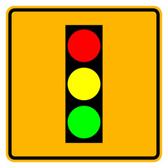 Traffic Light Warning Sign,Vector Illustration, Isolate On White Background, Symbols, Label. EPS10