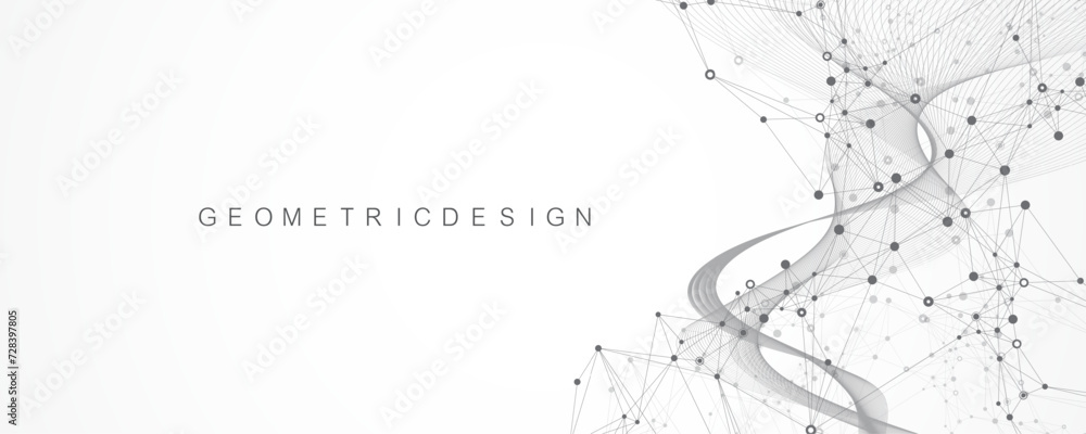 Poster Global network connection banner design template. Header social network communication in the global business concept. Big data visualization. Internet technology