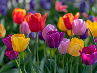 Obraz premium beauty tulip flower vibrant colorful flora