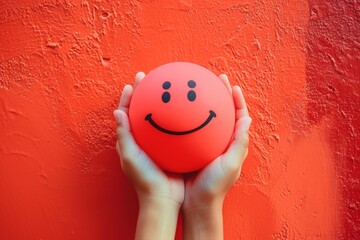 Positive Psychology Emoji online review Smiley, Icon Illustration customer satisfaction. Smiling cartoon bunched paper. Big grin wide smile happy smile. articulate communication stress management