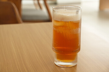 Lychee iced tea on the table
