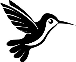 Hummingbird Logo Icon Black Color