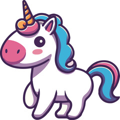 Cute Cartoon Unicorn clip art