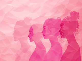 female profiles on gradient colors background vector illustration design