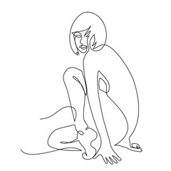 Abstract beautiful female body, continuous line drawing, quick sketch, fashion illustration, woman beauty minimalist, vector illustration