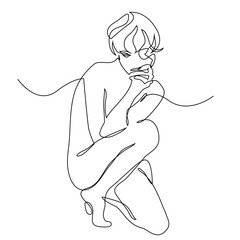 Abstract beautiful female body, continuous line drawing, quick sketch, fashion illustration, woman beauty minimalist, vector illustration