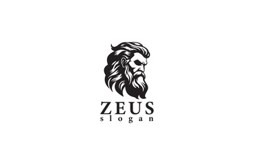 Zeus head logo design vector illustration