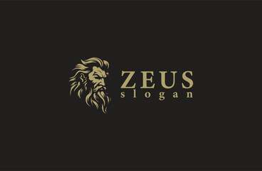 Zeus head logo design vector illustration