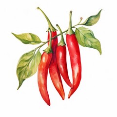 watercolor chili peppers
