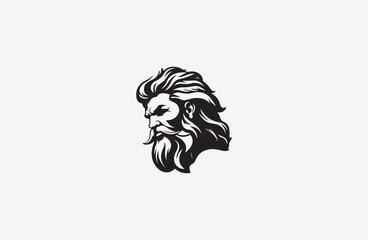 Zeus head logo design vector illustration