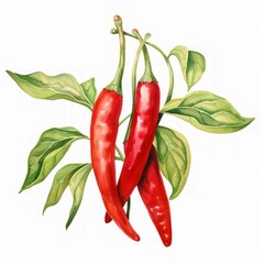 watercolor chili peppers
